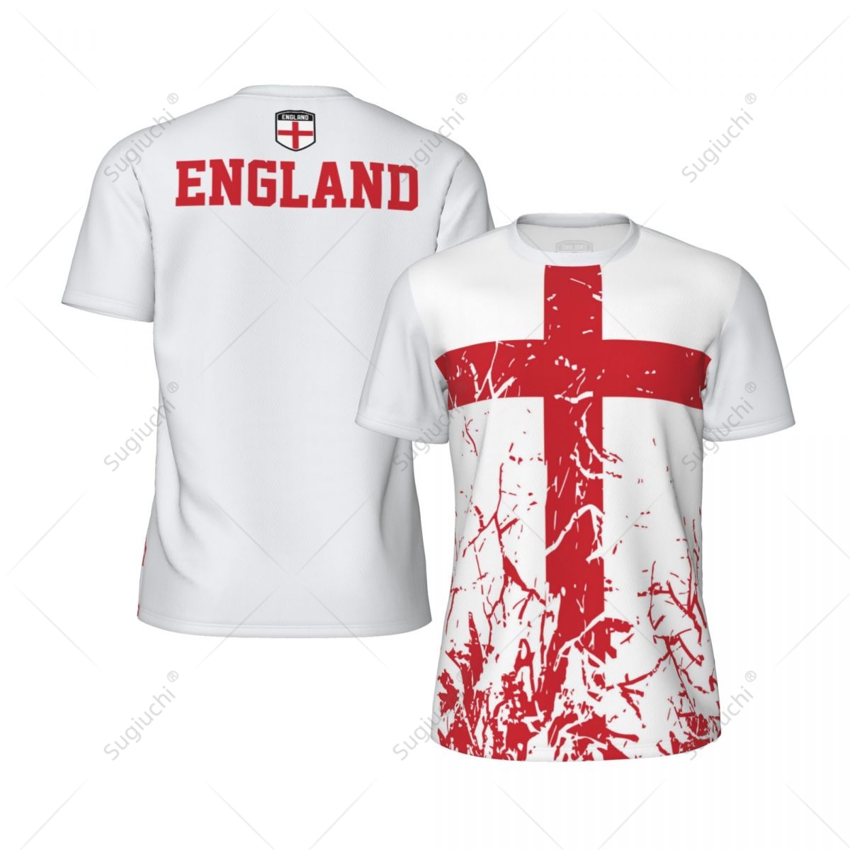 Badminton England - Exklusives Design mit England-Flagge, 3D-gedrucktes Herren-T-Shirt